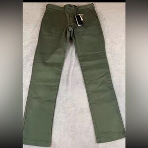 Nifty Genius Green Straight Leg Stretch Mid Rise Chino Pants size 28x32